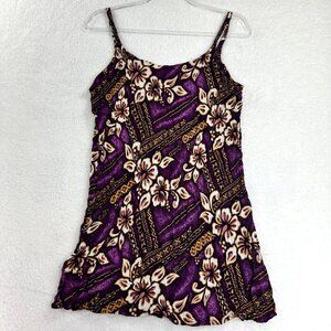 Island X Hawaii Womens S Gauze Cami Purple Hibiscus Tropical Luau Top Vacation